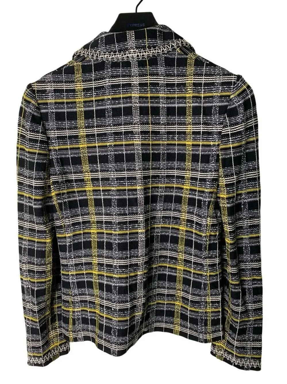 St. John Collection by Marie Gray black pattern plaid jacket women's size 6
